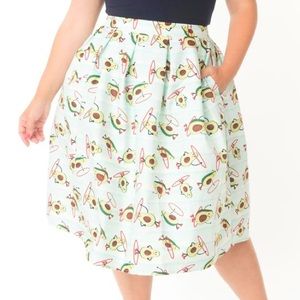 NWT Unique Vintage Avocado Hoola Hoop skirt size L